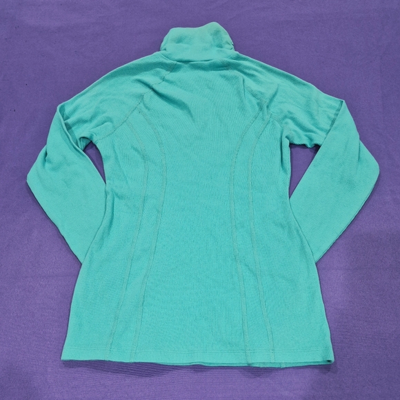 Bebe Sport Rhinestones Logo Turquoise Turtle Neck Sweat Shirt - Small. - Picture 2 of 5